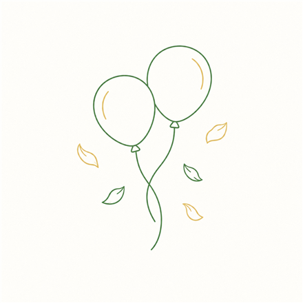 Disegno di palloncini e petali